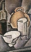 Winebottle and kettle of tile, Juan Gris